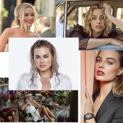 Collage of portraits of Margot Robbie used for inference