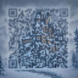Prompt: "castle on snowy mountain, 8k"; <pre><code>controlnet_conditioning_scale=0.875</code></pre>