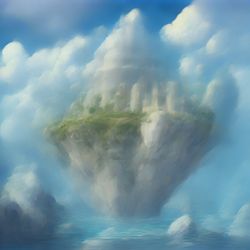 1 Step; Prompt: "a white castle, floating boulder in the sky, studio ghibli"